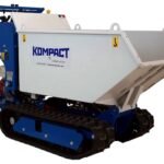 Cuve 300L en acier pour chenillard K50 – basculement hydraulique – transport matériaux et béton