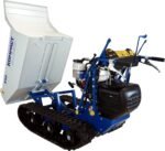 Cuve basculante hydraulique 200L pour K40 à démarrage manuel – Accessoire pour brouette à chenilles, Transport sable, graviers, agrégats – Image 3