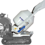 Bétonnière auto-chargeuse 250L pour chenillard K65 – Malaxage continu et déversement précis