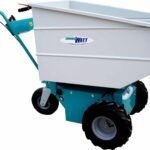 Cuve acier 190L basculante pour brouette électrique Jumbo Watt – poignée assistée, usage intensif centre équestre, élevage et BTP