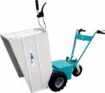 Cuve acier 190L basculante pour brouette électrique Jumbo Watt – poignée assistée, usage intensif centre équestre, élevage et BTP – Image 4