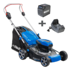 Tondeuse à gazon électrique sans fil Staub SI 440 P – Kit complet avec batterie 5 Ah 40 V et chargeur – Largeur 41 cm –  750 W – pelouse jusqu’à 700 m²