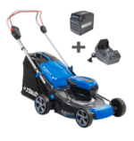 Tondeuse à gazon électrique sans fil Staub SI 440 P – Kit complet avec batterie 5 Ah 40 V et chargeur – Largeur 41 cm –  750 W – pelouse jusqu’à 700 m²